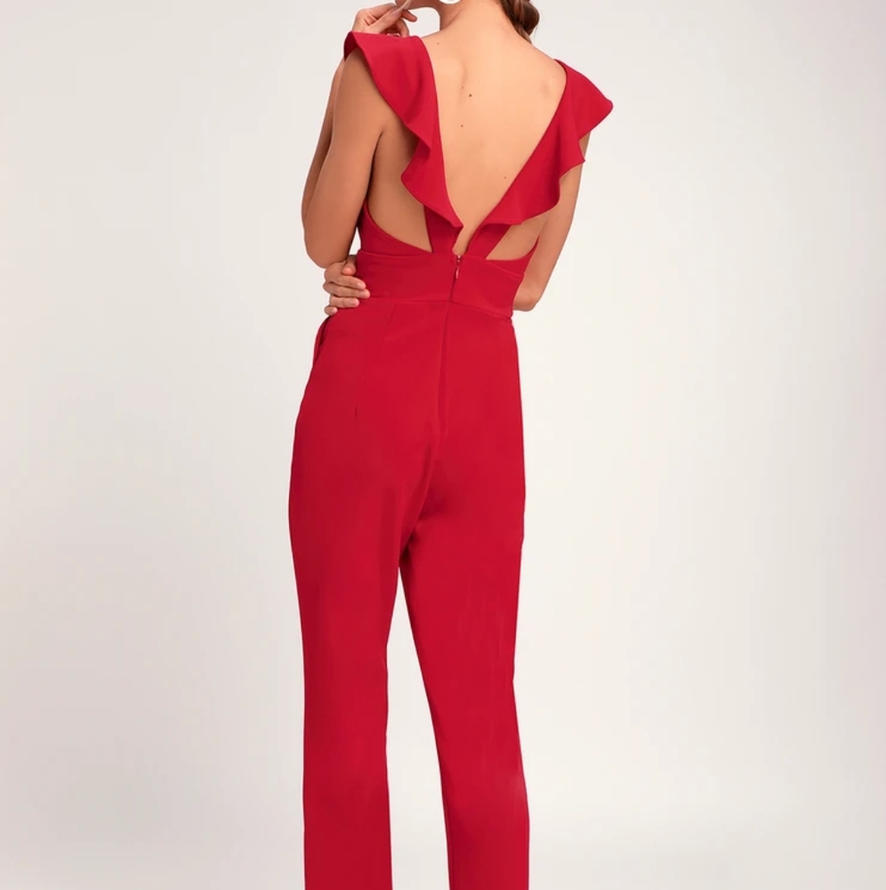 Lulus Leilani Red Ruffled Jumpsuit - Picture 6 of 8